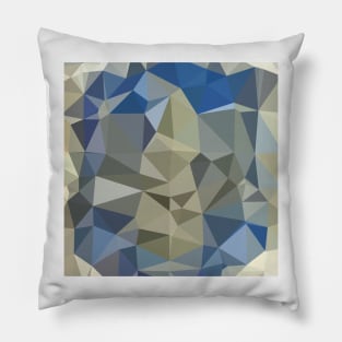 Cornflower Blue Abstract Low Polygon Background Pillow