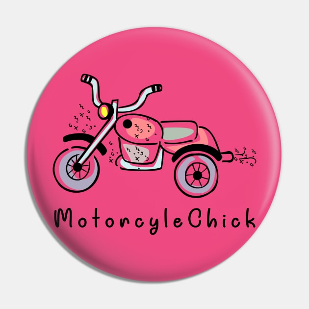 Motorcycle Chick - T-Shirt for women and teens Pin by ArtOctave