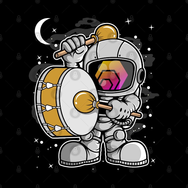 Astronaut Drummer HEX Coin To The Moon HEX Crypto Token Cryptocurrency Blockchain Wallet Birthday Gift For Men Women Kids by Thingking About