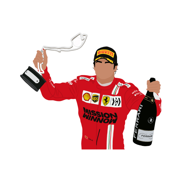 Carlos Sainz celebrating his second place on the podium of the 2021 Monaco Grand Prix by royaldutchness