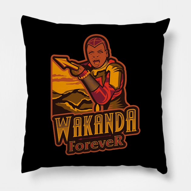 Wakanda Forever Pillow by dayaganggu