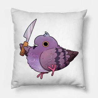 Angy Pigeon with a Knife Pillow