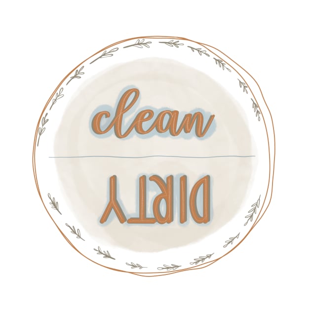 Clean and Dirty Dishwasher Magnet by The Dirty Palette