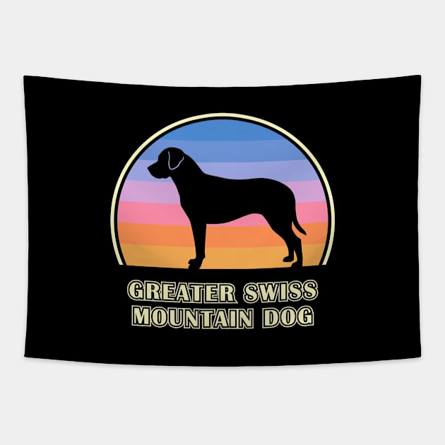 Greater Swiss Mountain Dog Vintage Sunset Dog Tapestry by millersye