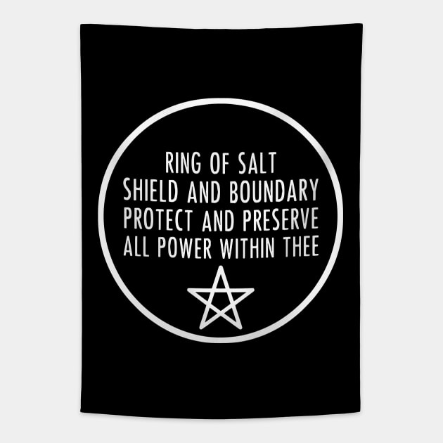 Ring of Salt Protection Pentagram Tapestry by prettyinpunk