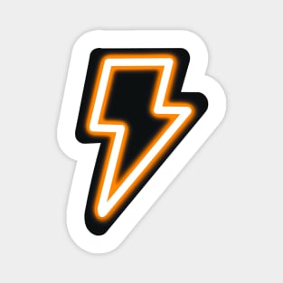 Neon Orange Lightning Bolt Magnet