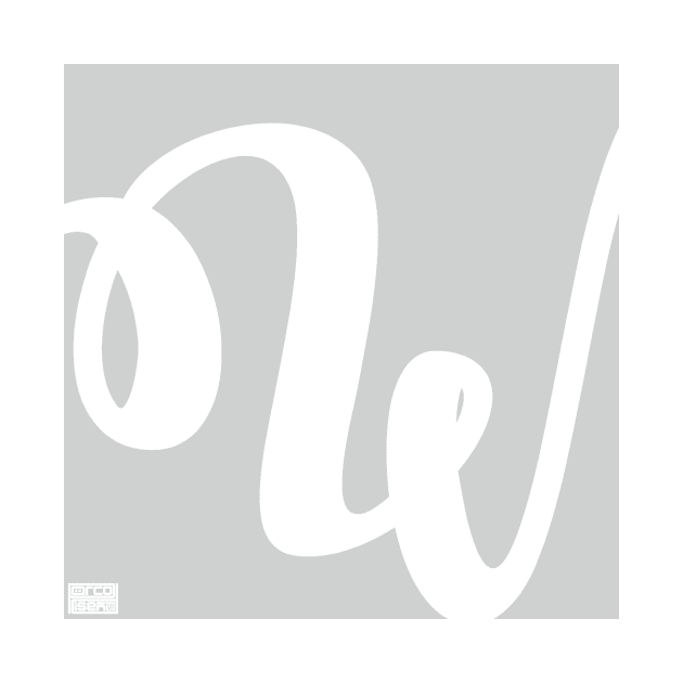 Letter W Elegant Cursive Calligraphy Initial Monogram by porcodiseno