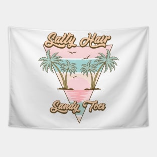 Salty Hair Sandy Toes Summer Vibes Beach Life Novelty Gift Tapestry