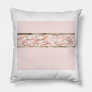 Rose gold marble modern stripe - gilded Pillow