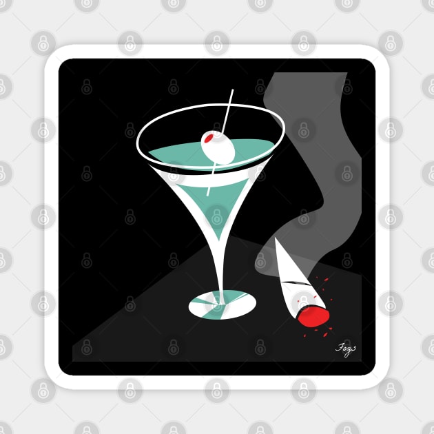 "Relax pair" Martini and Cigar Magnet by FOGSJ