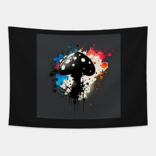 Cosmic Mushroom Two Splatter Paint Tapestry