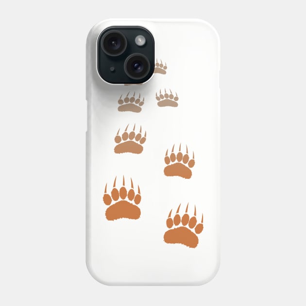 Gradient Grizzly Bear Paw Print Phone Case by Braznyc