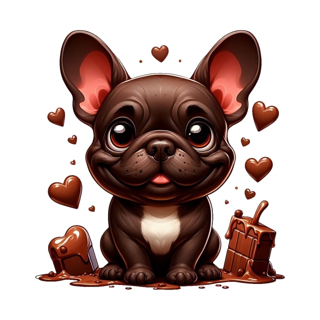 Cute Chocolate Bulldog Illustration by Dmytro