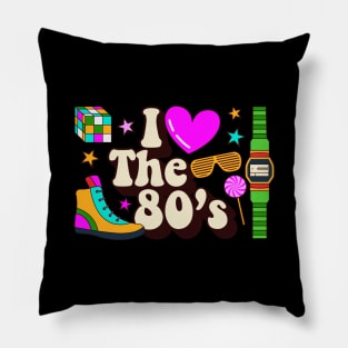 I Love The 80s Retro Vintage Style Pillow