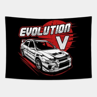 Lancer Evolution V (White Print) Tapestry