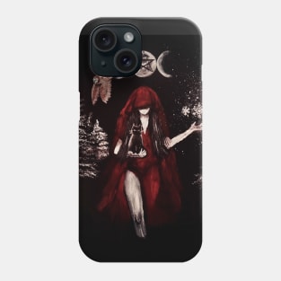 Witch with cat, triplemoon and owl Phone Case