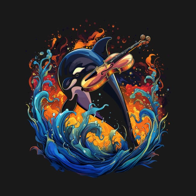 Orca Playing Violin by JH Mart