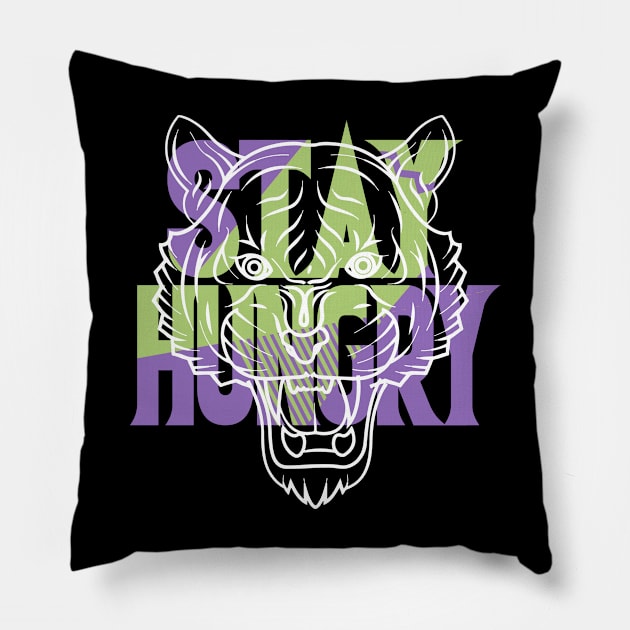 Stay Hungry Canyon Purple Pillow by funandgames