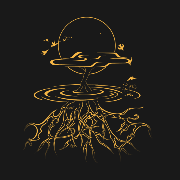 Water Tree - Gold by Art in Paradox