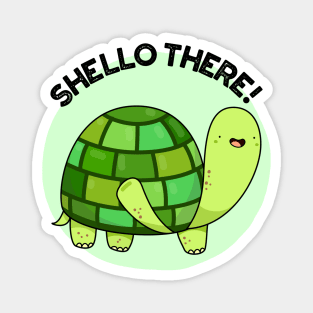 Shello There Cute Tortoise Greeting Pun Magnet