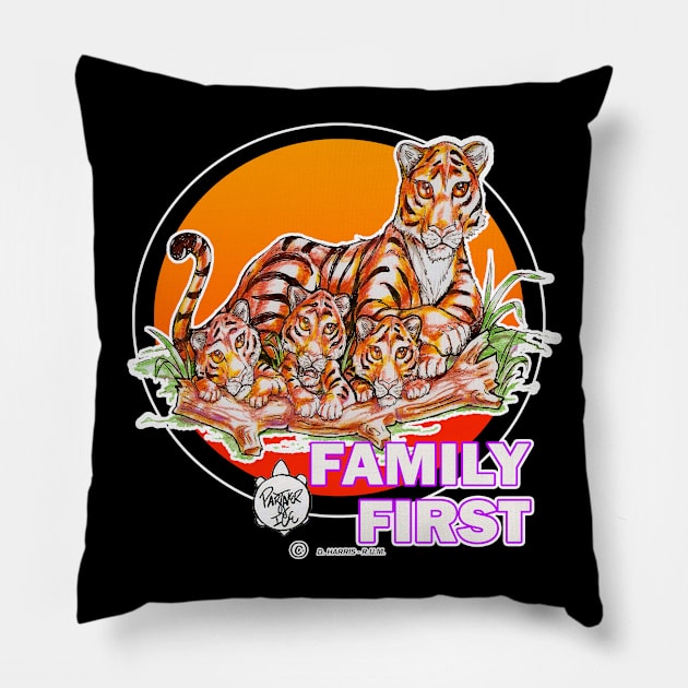 FAMILY FIRST - TIGERS Pillow by DHARRIS68