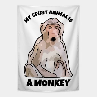 My Spirit Animal is a Monkey Tapestry