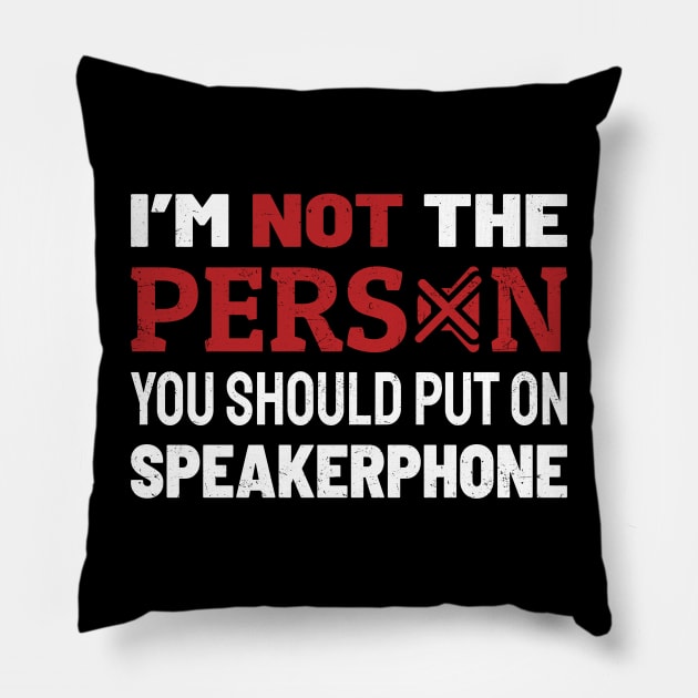 Im Not The Person You Should Put On Speaker Pillow by Lumintu Merch