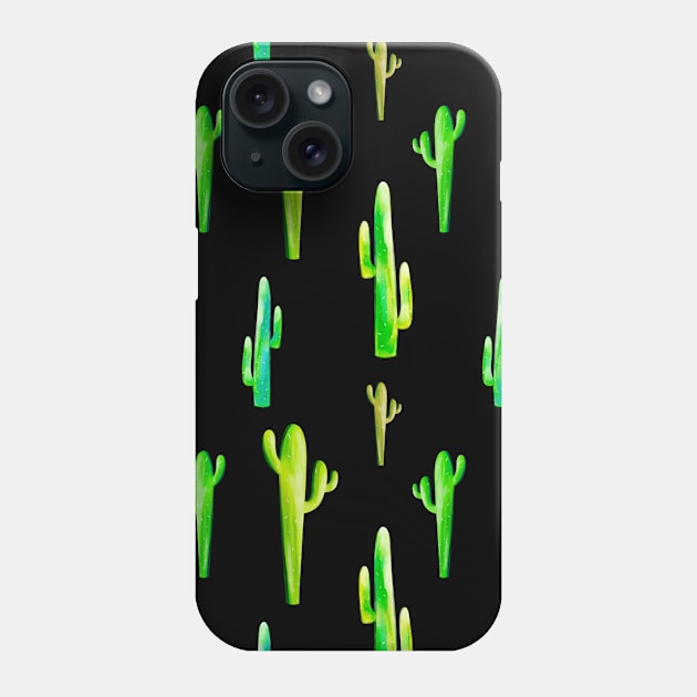 Cactus Pattern Phone Case by Kelly Louise Art