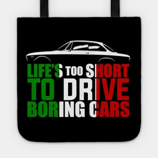 Life’s to Short to Drive Boring Cars Alfa Romeo Bertone Coupé (Multi colour Print) Tote