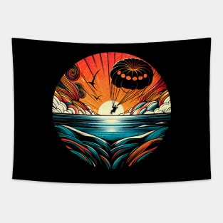 Parasailing Retro Vintage Design Tapestry