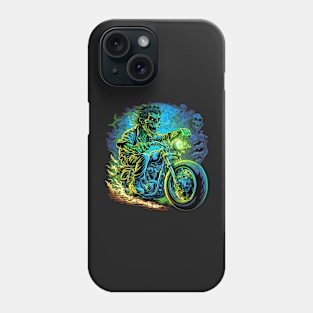 Zombie riding a motorcycle Phone Case