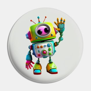 Cute Friendly Robot for Kids and Adults Pin