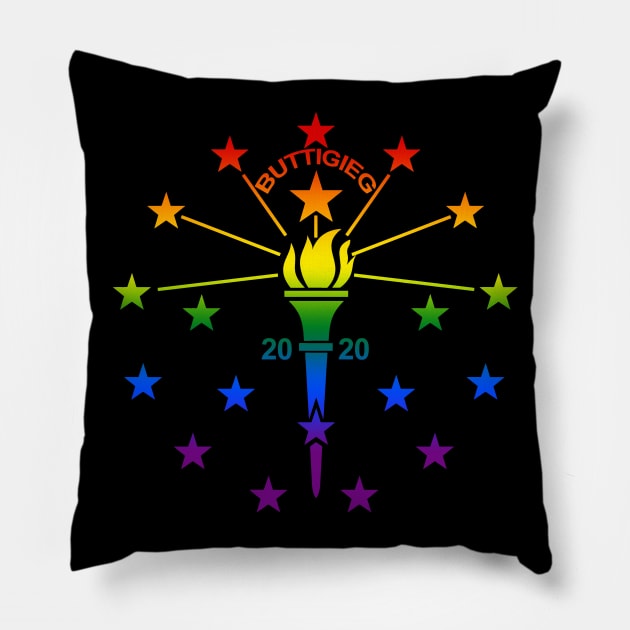 Pete Buttigieg for President 2020 Indiana Gay Pride Pillow by TeeCreations