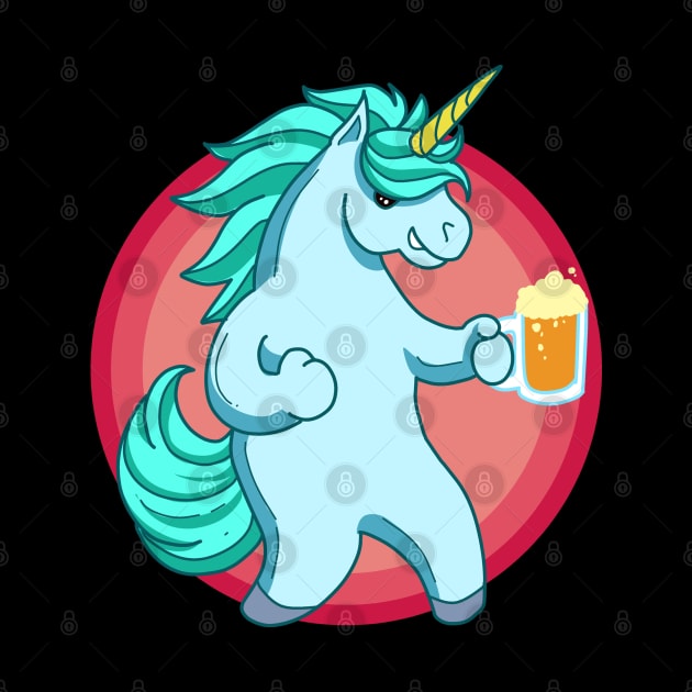 Cheers - Unicorn drinking beer - Beerfest by Modern Medieval Design