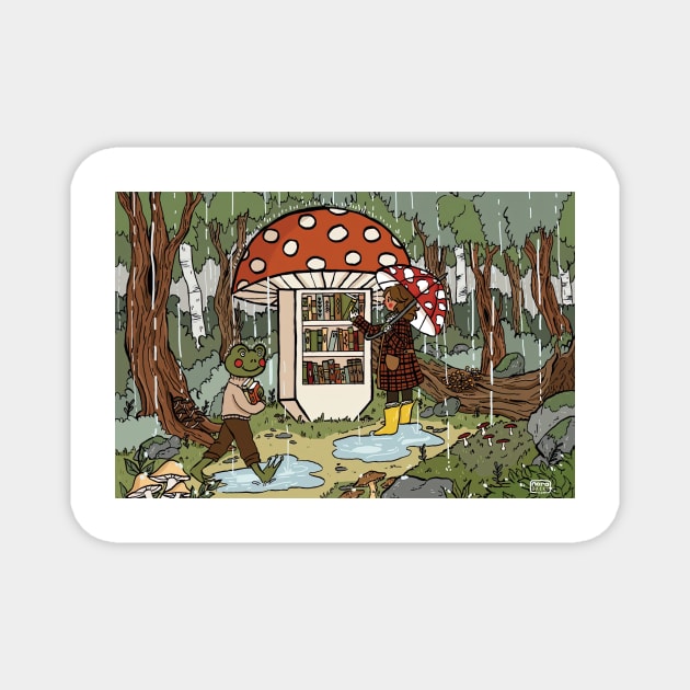 Goblincore Aesthetic Dark Academia Frog House Magnet by Hiep Nghia