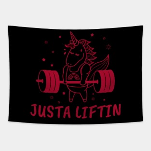 Justa liftin unicorn Tapestry