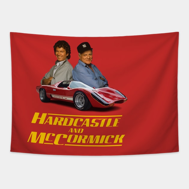 Hardcastle and McCormick - Brian Keith,  Daniel Hugh Kelly - 80s Tv Show Tapestry by wildzerouk