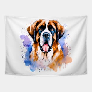 Adorable Watercolor Saint Bernard Tapestry