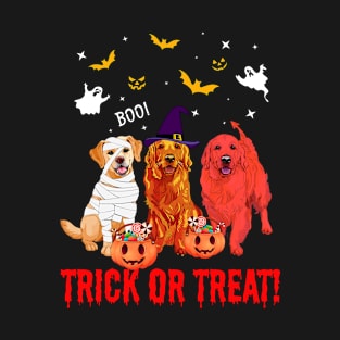 Trick Or Treat Golden Retriever Dog Halloween Gift T-Shirt