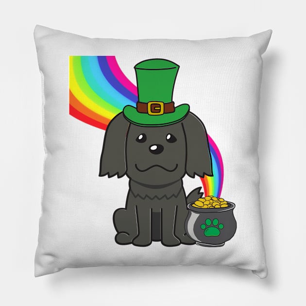 Funny sheepdog celebrates st patricks day Pillow by Pet Station