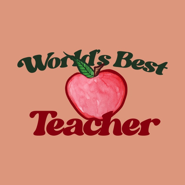 World's Best Teacher Red Delicious Apple by bubbsnugg