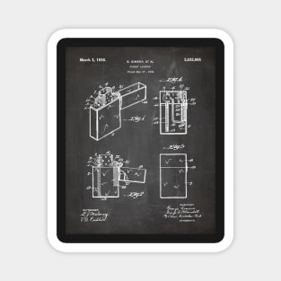 Zippo Lighter Patent - Smoking Smoker Smoke Vape Shop Art - Black Chalkboard Magnet