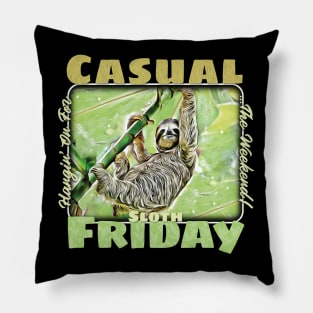 Casual Sloth Friday Pillow