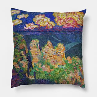 The 3 Sisters, Blue mountains (white text) Pillow