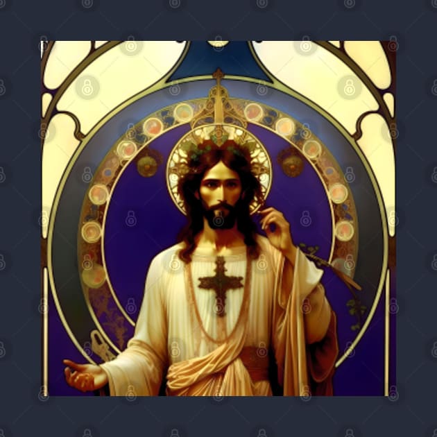 Jesus Christ - AI - Art Nouveau by Oldetimemercan