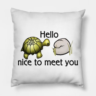 Hello nice to meet you (turtle) Pillow