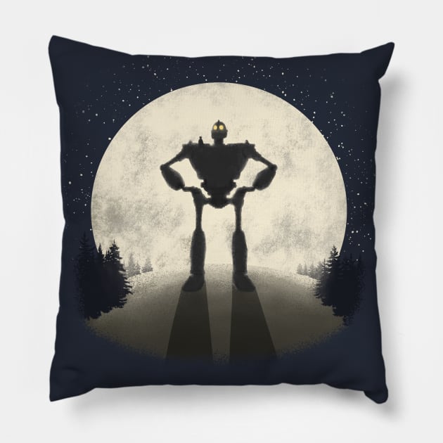 The Iron Protector Pillow by Zachterrelldraws