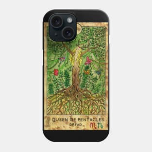 Queen Of Pentacles. Minor Arcana Tarot Card Design. Phone Case