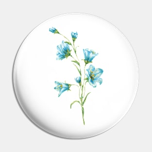 spring blue flowers. watercolor Pin