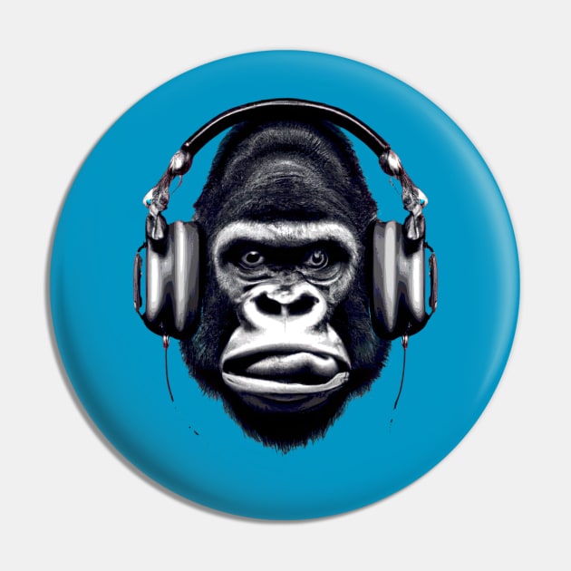 Headphone Gorilla Pin by poppijanne